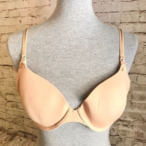 Motherhood Maternity Nude Tan Nursing Bra Demi 38C